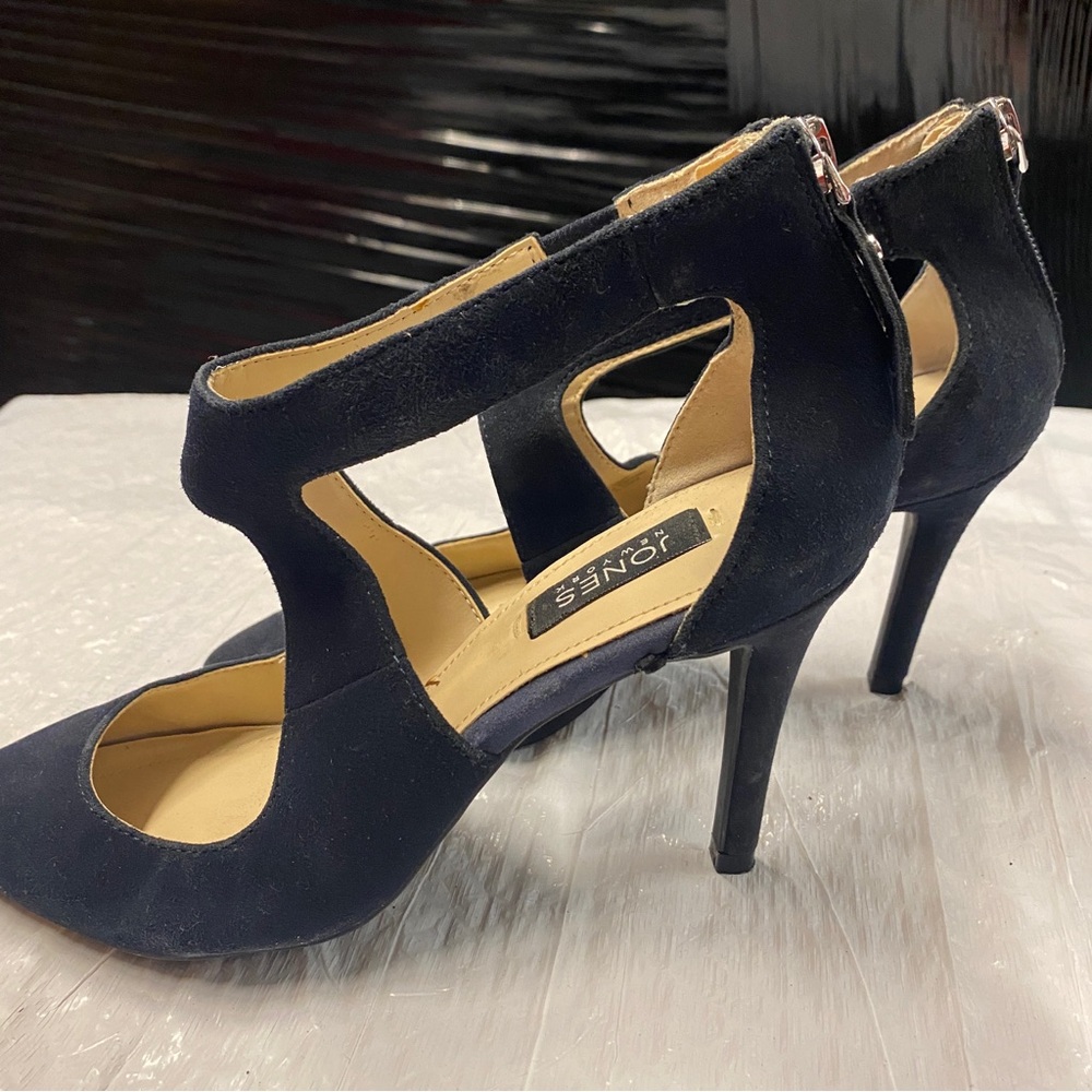 Jones New York Navy Suede Cutout Pointed-Toe Heels | Size 7.5 - Picture 2 of 6